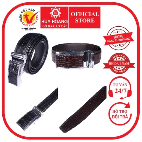 Dây nịt nam da cá sấu viền da 3,5P màu đen, nâu đất HD4811-12