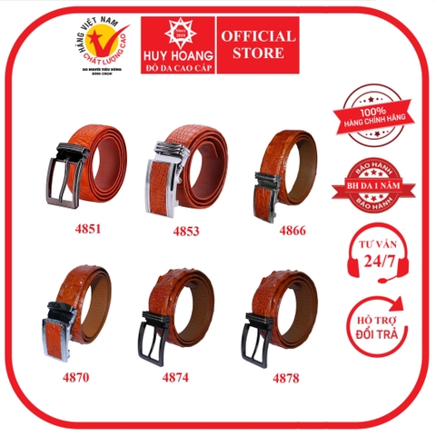 Dây nịt nam da cá sấu nhiều loại màu vàng bò HD4851-53-66-70-74-78
