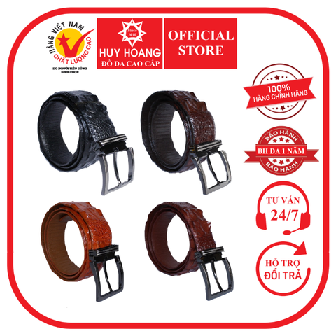 Dây nịt nam da cá sấu gai vip 4P đầu kim nhiều màu HD4876-77-78-79