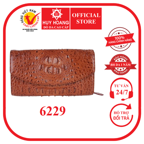 Túi xách nữ da cá sấu đeo chéo màu nâu đỏ HD6229