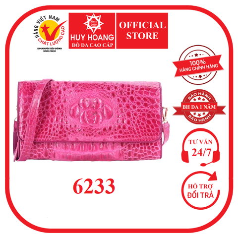 Túi xách nữ da cá sấu đeo chéo màu hồng HD6233