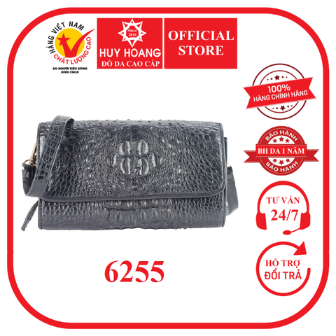 Túi đeo nữ da cá sấu màu đen HD6255