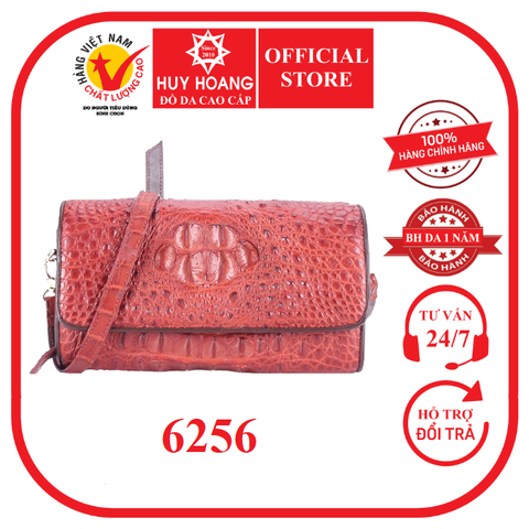 Túi đeo nữ da cá sấu màu nâu đỏ HD6256
