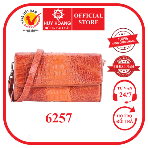 Túi đeo nữ da cá sấu màu vàng bò HD6257