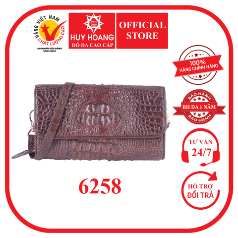 Túi đeo nữ da cá sấu màu nâu đất HD6258