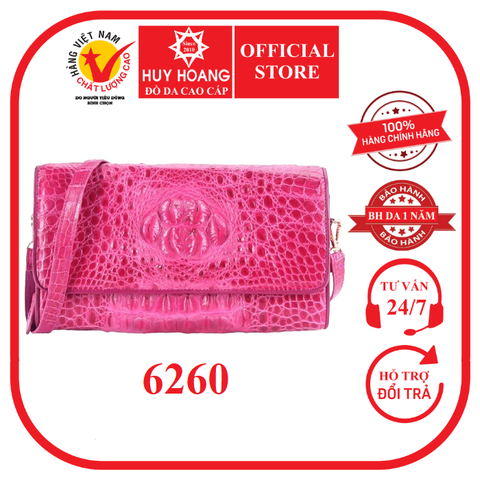 Túi đeo nữ da cá sấu màu hồng HD6260