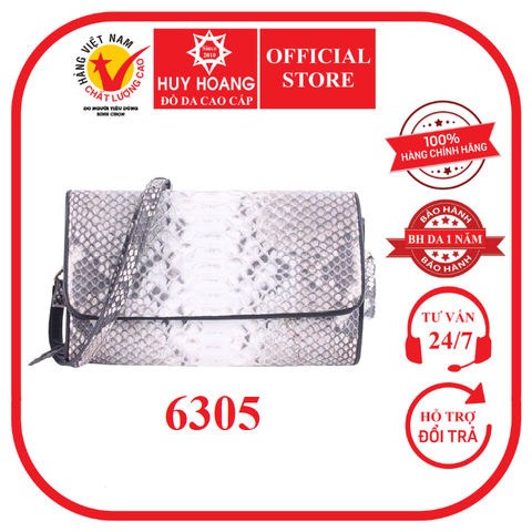 Túi xách nữ da trăn đeo chéo màu xám trắng HD6305