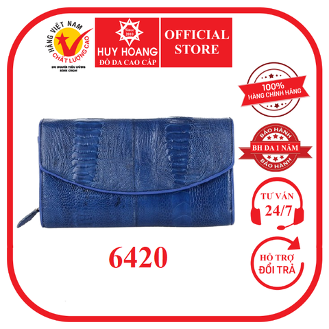 Túi đeo da đà điểu da chân màu xanh dương HD6420