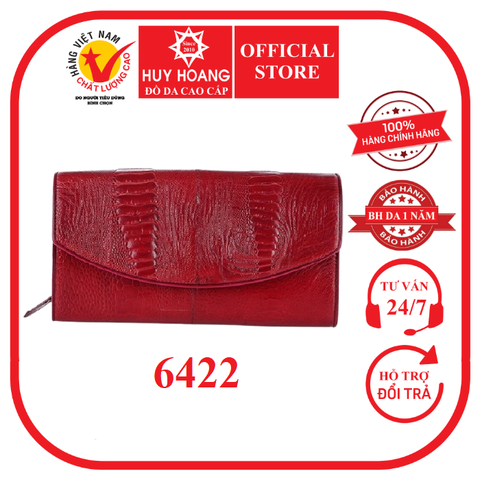 Túi da đà điểu Huy Hoàng da chân màu đỏ HD6422