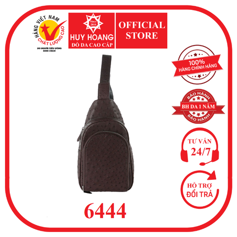 Túi đeo trước nam da đà điểu màu nâu đất HD6444