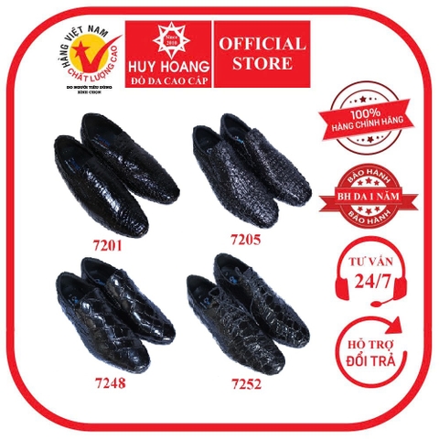 Giày nam Huy Hoàng da cá sấu nhiều loại màu đen HD7201-05-48-52