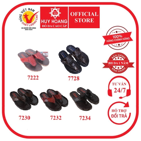 Dép nam Huy Hoàng da cá sấu nhiều loại nhiều màu HD7222-28-30-32-34