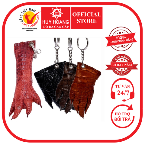 Móc khóa da cá sấu màu đen, nâu đất, vàng bò, nâu đỏ HD8210-11-12-24