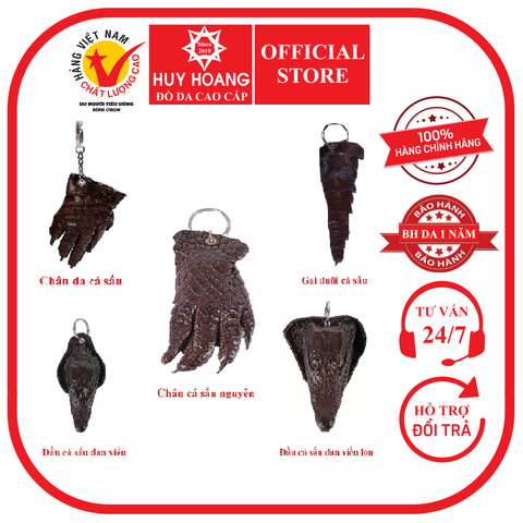 Móc khóa da cá sấu màu nâu đất HD8211-16-19-72-86
