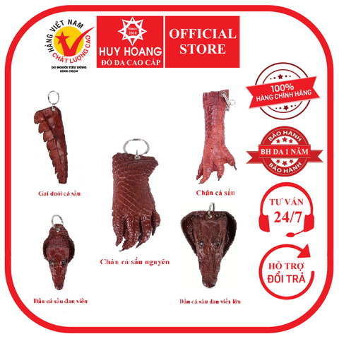 Móc khóa da cá sấu màu nâu đỏ HD8215-21-24-73-87