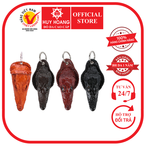 Móc khóa đầu cá sấu màu vàng bò, nâu đất, đen, nâu đỏ HD8218-19-20-21