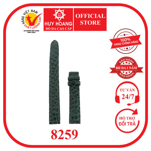 Dây đồng hồ Huy Hoàng da cá sấu size 12, 14 màu xanh navy HD8259