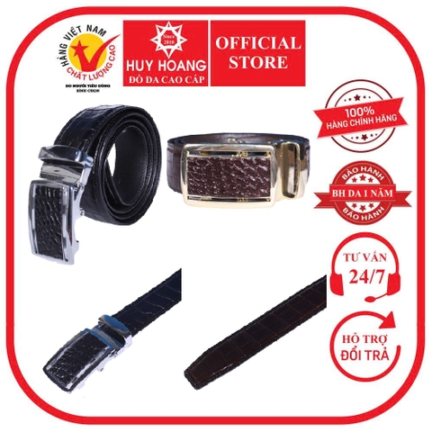 Dây nịt nam da cá sấu viền da 4P màu đen, nâu đất HD4815-16