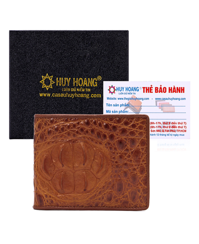 Bóp nam da cá sấu đầu gù màu vàng bò HD2215
