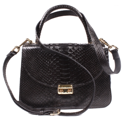 Túi hộp đeo chéo nữ da trăn màu đen HD6302