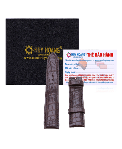 Dây đồng hồ da cá sấu size 22, 24, 26 màu nâu đất HD8209