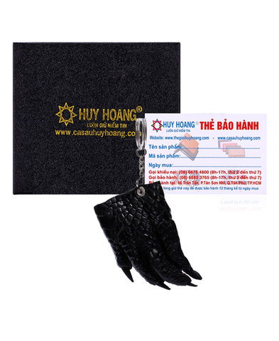 Móc khóa da cá sấu Huy Hoàng màu đen HD8210