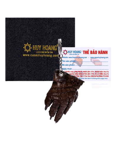 Móc khóa da cá sấu Huy Hoàng màu nâu đất HD8211