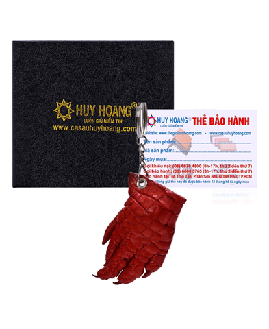 Móc khóa da cá sấu Huy Hoàng màu đỏ HD8213