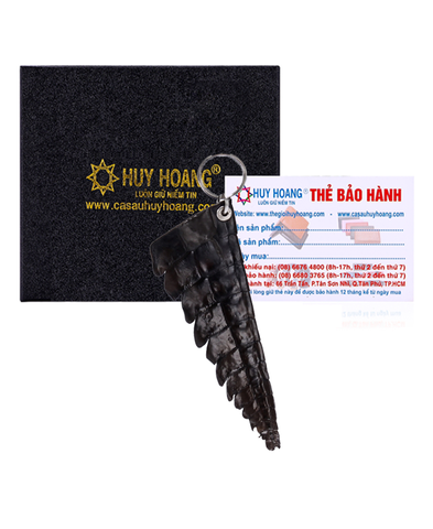 Móc khóa Huy Hoàng da cá sấu gai đuôi màu nâu HD8216