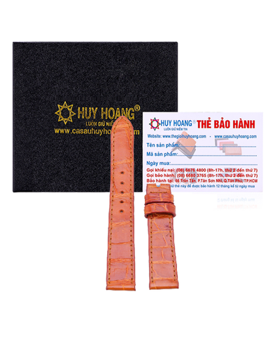 Dây đồng hồ da cá sấu size 12, 14 màu vàng bò HD8228