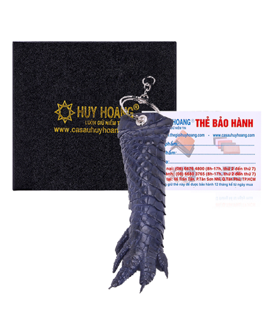 Móc khóa da cá sấu Huy Hoàng màu xanh đậm HD8235