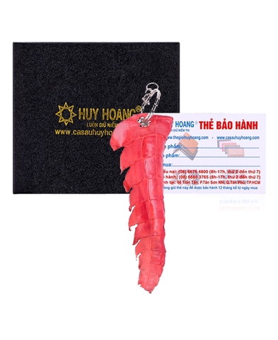 Móc khóa da cá sấu Huy Hoàng gai đuôi màu đỏ HD8244