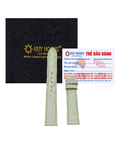 Dây đồng hồ da đà điểu size 12, 14 màu xanh lá HD8421