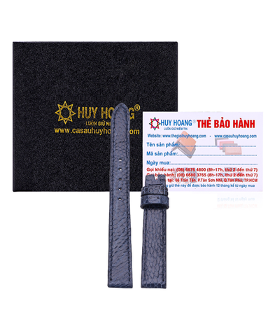 Dây đồng hồ da đà điểu size 12, 14 màu xanh đậm HD8422