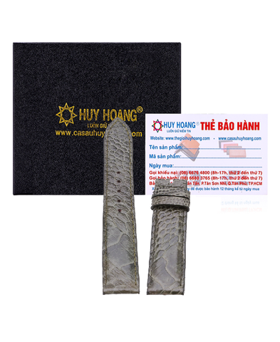 Dây đồng hồ da đà điểu size 16, 18, 20 màu xanh rêu HD8430