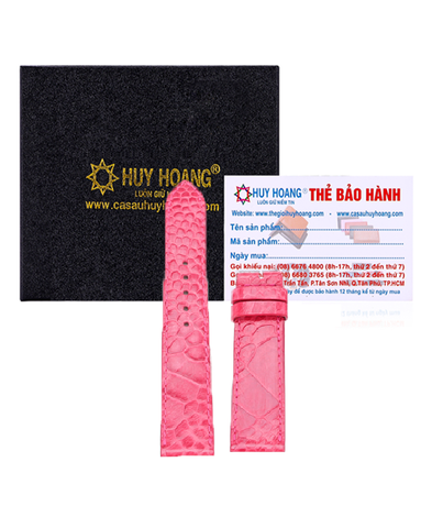 Dây đồng hồ da đà điểu size 16, 18, 20 màu hồng HD8433