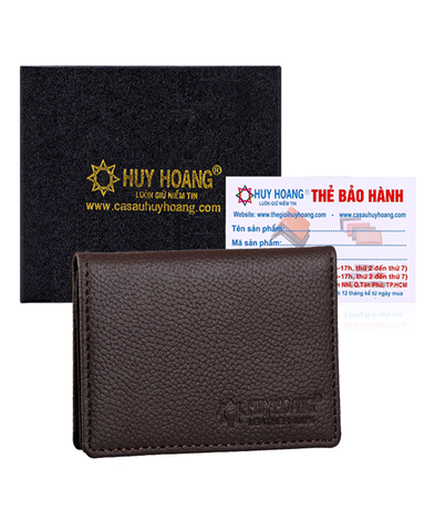 Ví đựng namcard da bò Huy Hoàng màu nâu HD9103