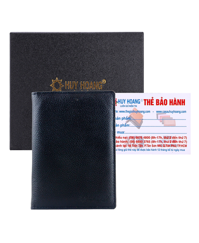 Ví đựng Passport da bò Huy Hoàng màu đen HD9105