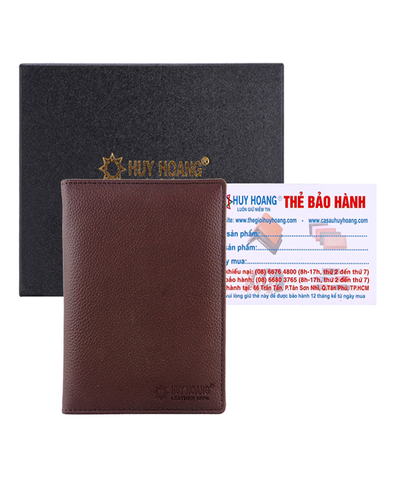 Ví đựng Passport da bò Huy Hoàng màu nâu HD9106