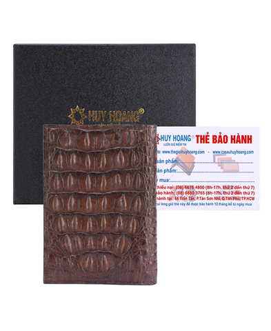 Ví da Huy Hoàng da cá sấu màu nâu đất HD9205