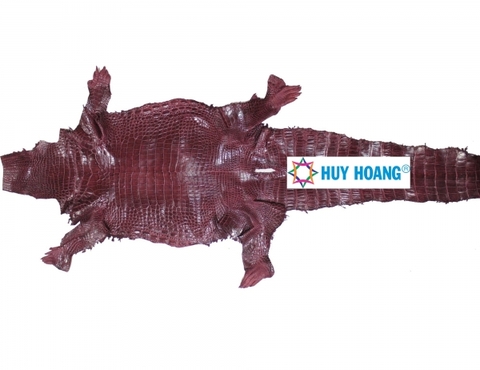 Da cá sấu thuộc mổ lưng màu nâu đất HD1208