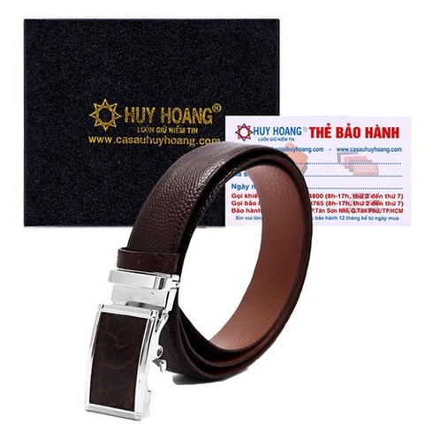 Dây nịt nam da đà điểu 3,5P màu nâu đất HD4402