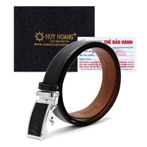 Dây nịt nam da đà điểu 3,5P màu đen HD4401