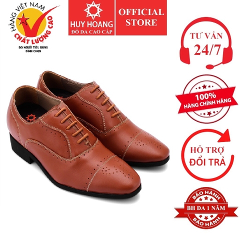 Giày tăng chiều cao Huy Hoàng màu vàng bò HD7182