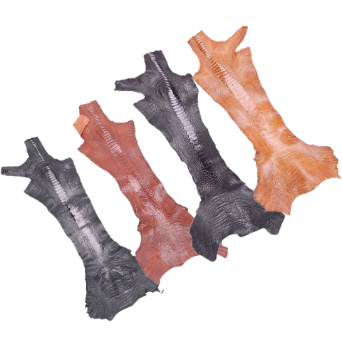 Da thuộc da đà điểu mổ chân đà điểu màu đen, nâu đỏ, nâu đất, vàng bò HD1401-02-03-04