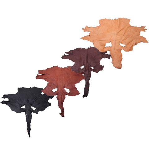 Da thuộc da đà điểu da mình màu đen, nâu đỏ, nâu đất, vàng bò HD1411-12-13-14