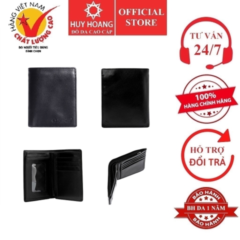 Bóp nam Huy Hoàng kiểu đứng màu đen HD2108