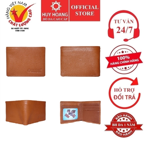 Bóp nam Huy Hoàng da bò cỡ nhỏ màu da HD2122