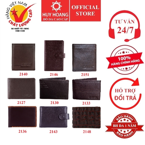 Ví nam da bò cao cấp nhiều loại màu nâu HD2127-30-33-36-40-43-46-48-51
