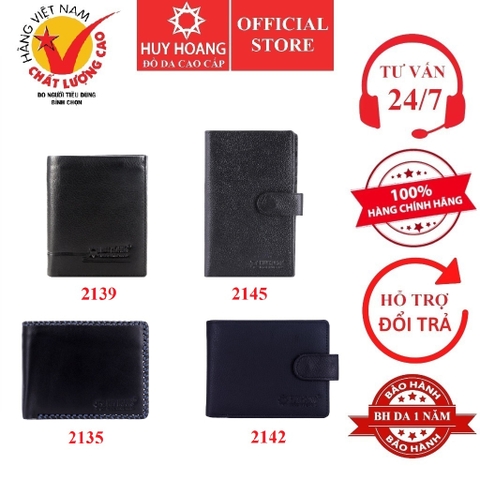 Bóp nam da bò nhiều loại màu đen HD2135-39-42-45